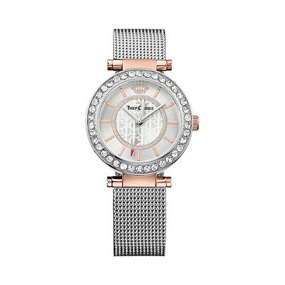 Ladies stainless steel and rose gold Cali mesh strap crystal set watch 1901375